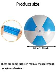 Bộ 4 quả bóng bãi biển 11 inch với sọc trắng và xanh dương, thích hợp cho các trò chơi dưới nước mùa hè và trang trí tiệc bãi biển - Bộ bóng bãi biển bơm hơi cổ điển số lượng lớn dành cho hồ bơi, trò chơi và tiệc sinh nhật người lớn. Bộ kết hợp để sử dụng khi đi du lịch hoặc ở nhà. Đồ trang trí bơm hơi chủ đề Hawaii nhiều màu sắc, quà tặng và vật phẩm lưu niệm cho bữa tiệc (11 inch) - Nhiều màu (xanh dương và trắng) - Xem 9