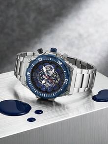 GUESS Men's Exposure 48mm Stainless Steel Blue Chronograph Watch GW0324G1 - Blue - View 2