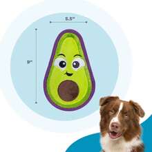 Outward Hound Tough Skinz Durable Squeaky Dog Toy With Two Tough Layers, Avocado, Green, Medium - ColorA - View 5