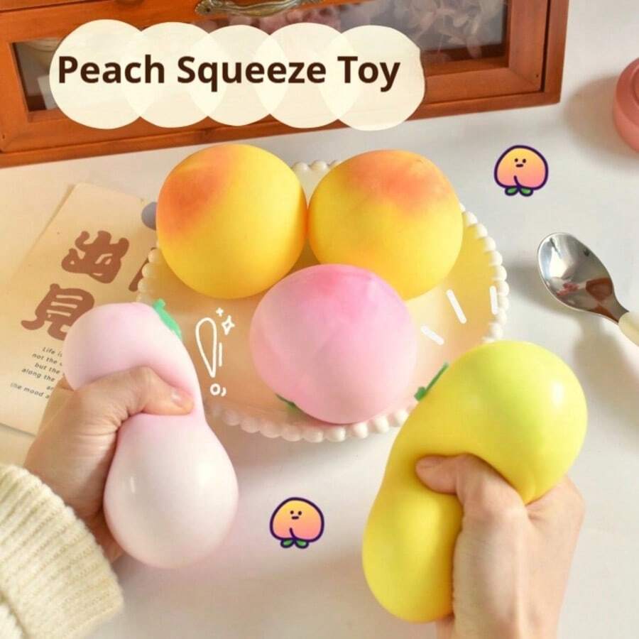 Creative Simulated Peach Slow-Rebound Squishy - Stress Relief Pressure Reducing Venting Ball Gadget, Soft, Desk Soothing Gift - Festival Gift, Creative Surprise, Perfect Present