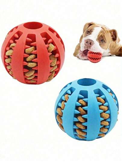 1/2pcs Anti-Chew Dog Treat Ball Feeder - Interactive Food Dispenser, Relieve Boredom For Puppies, Suitable For Teething And Intelligence Training, Ideal Choice For Dog Lovers