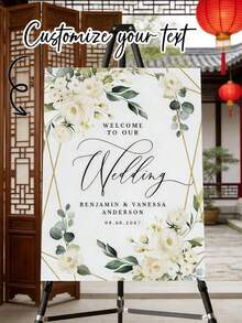 个性化婚礼欢迎牌，适用于订婚派对和新娘送礼会 - 可定制姓名/文字背景，入口标牌，可用作拍照道具、婚礼拱门和花园装饰，婚礼当天无需电源，是送给新娘、新郎、她、他、妈妈、爸爸、家人、朋友、伴娘的独特礼物，适用于婚礼、周年纪念、订婚、新娘送礼会、招待会、乔迁派对、婚礼派对、家居、场地、花园装饰等场合。 - 彩色 - 查看 8