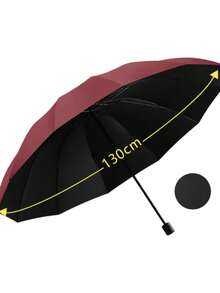 1pc 12-Rib Extra Large Reinforced Thick Umbrella, Suitable For Rainy And Sunny Days, UV Protection,Outdoor,Garden,Travel Essentials,Portable Essentials,Beach Essentials,Graduation Season,Commencement,Graduation Ceremony,Graduation Gift,Graduation Present,Graduation Gift,Graduation Present,Congrats Grad,Congratulations Graduate,Valedictorian,Finish School,Graduation Party,Outdoor Essentials,Travel Portable,Hiking Essentials,Camping Essentials,Portable Tools,Summer Essentials ,Summer Portable - As Shown In the Figure - View 7
