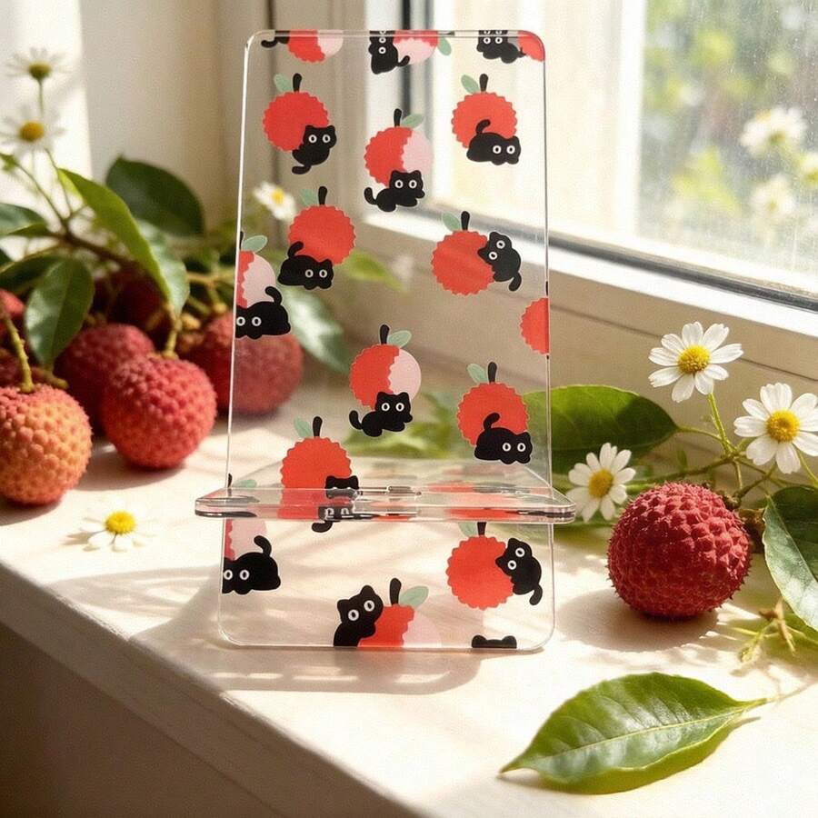 Giá đỡ điện thoại hình mèo vải hoạt hình bằng acrylic, kích thước 5.5*2.7 inch, thích hợp cho văn phòng, bàn làm việc, bàn cà phê, món quà tuyệt vời. - Xem 1