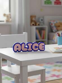 COMMERCIAL LICENSE | Free Standing Nameplate STL File | 3D Print Desk Name Plate | Personalized Name Sign | Digital Download - Multicolor - View 2