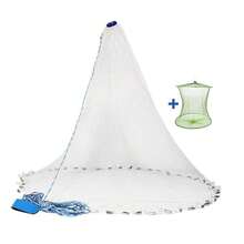 1PC Heavy Duty Saltwater Cast Fishing Net Hand Throw Bait Trap Net Equipped With Solid Steel Weight Sinkers - A - View 10