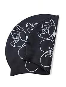 Printed Silicone Swimming Cap - Highly Elastic Silicone Swimming Cap - Suitable For Outdoor Water Sports, Durable Swimming Accessory - Ear Protection, Suitable For Long Curly Hair - Adult Training, Beach Essential, Beach Accessory, Ideal For Pool Floats - Multicolor - View 6