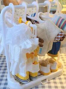 For Labubu 1-12pcs Multifunctional Plastic BJD Drying Rack For 15-17cm Doll Clothes, Adjustable Clothes Storage Hanger, White Shoe Rack, Accessory Display With Non-Slip Base And Kitchen Water Filter Function - Multicolor - View 7