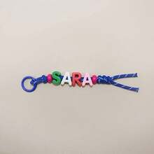[Custom] 1pc Handmade Woven Keychain, Colorful Acrylic Letter Beads, Handmade Woven Knot, Customizable Letters, Minimalist Style, Back To School/Birthday Gift - Letter Keychain - View 41