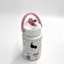 1pc Cute Cat Pattern Insulated Water Bottle With Handle - Perfect For Gym, Office, Party, Camping And Travel - Ideal Gift For Family And Friends - Multicolor - View 6