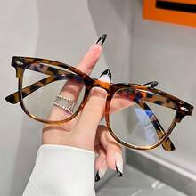 2pcs Women's Square Plastic Frame Classic Transparent Lens Glasses, Suitable For Computer, Reading, Gaming, TV, Mobile To Relieve Eye Fatigue, Back To School Daily Accessory - Clear - View 4