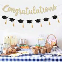 1 Set Graduation Party Decorations, Colorful Flags, Graduation Cap Hanging Garland, Graduation Party Decorative Banner, Suitable For Graduation Ceremony, Graduation Party Photo Backdrop, Graduation Celebration - Graduation Season Flag Raising - View 7