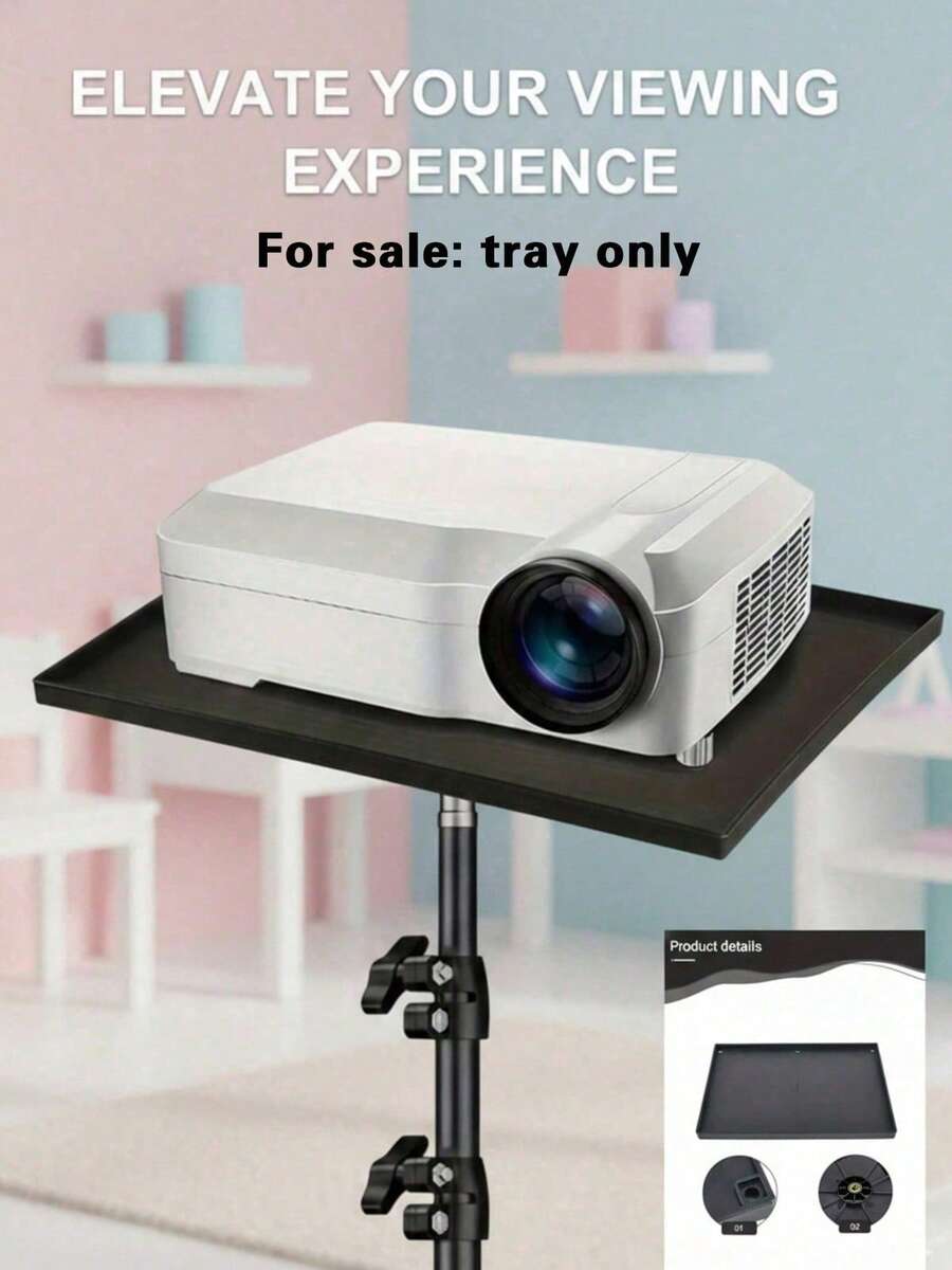 Grand support de plateau de projecteur en plastique ABS noir, compatible avec ordinateur portable et projecteur, support de trépied 1/4", durable pour une utilisation à la maison et au bureau - Noir - Voir 1