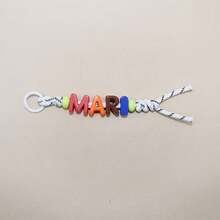 [Custom] 1pc Handmade Woven Keychain, Colorful Acrylic Letter Beads, Handmade Woven Knot, Customizable Letters, Minimalist Style, Back To School/Birthday Gift - Letter Keychain - View 50