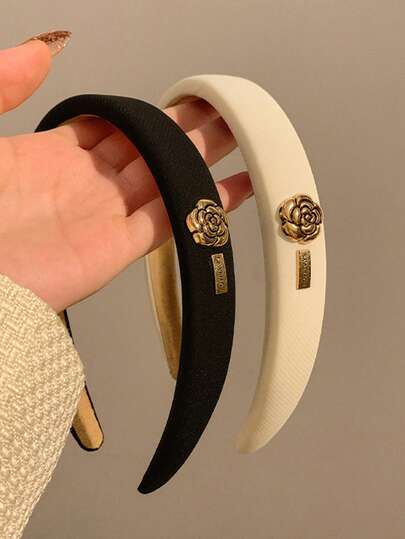 Sponge High Crown Headband For Women, Retro French Narrow Edge Hair Accessories, Hair Clip Hair Decoration