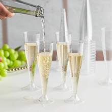 10/15/20/25/50/100个装 130毫升/4.5盎司 可重复使用的透明香槟杯，经久耐用，优雅别致，适用于婚礼、鸡尾酒会、节日、圣诞节和新年等场合。 - 查看 2