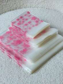 100个8cm*10cm+3cm加厚哑光粉色樱花印花自粘袋，优雅ins风珠宝/礼品包装袋，附赠粉色樱花印花礼品卡，适用于派对、节日或促销文具礼品，尤其适合情人节、婚礼等场合。 - 8x10+3cm粉紅櫻花 - 查看 1