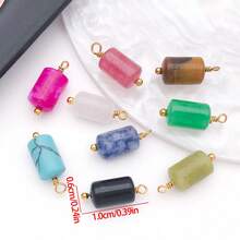 2 mặt dây chuyền đá tự nhiên hình cột 6x10mm kèm đế thép không gỉ, dùng để tự làm trang sức (bông tai, vòng cổ, vòng tay). - Mặt dây chuyền - Xem 4