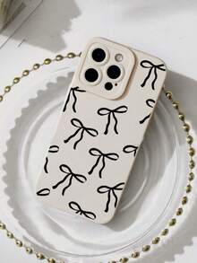 Bow-Knot Minimalist Bow Pattern Perforated Edged Colorful Painted Thick Anti-Drop Painted Phone Case Compatible With IPhone 17pro/17Air /17/17promax16/11/16pro/16plus/16promax/16e/15Promax/13/14/12/XS/XR/7G/8P, Compatible With Samsung Galaxy 11/12Pro/12/12X/13Pro/14Pro/15Pro, Compatible With 10/9/Note9/12c/Note11pro/Note8Pro - Multicolor - View 3