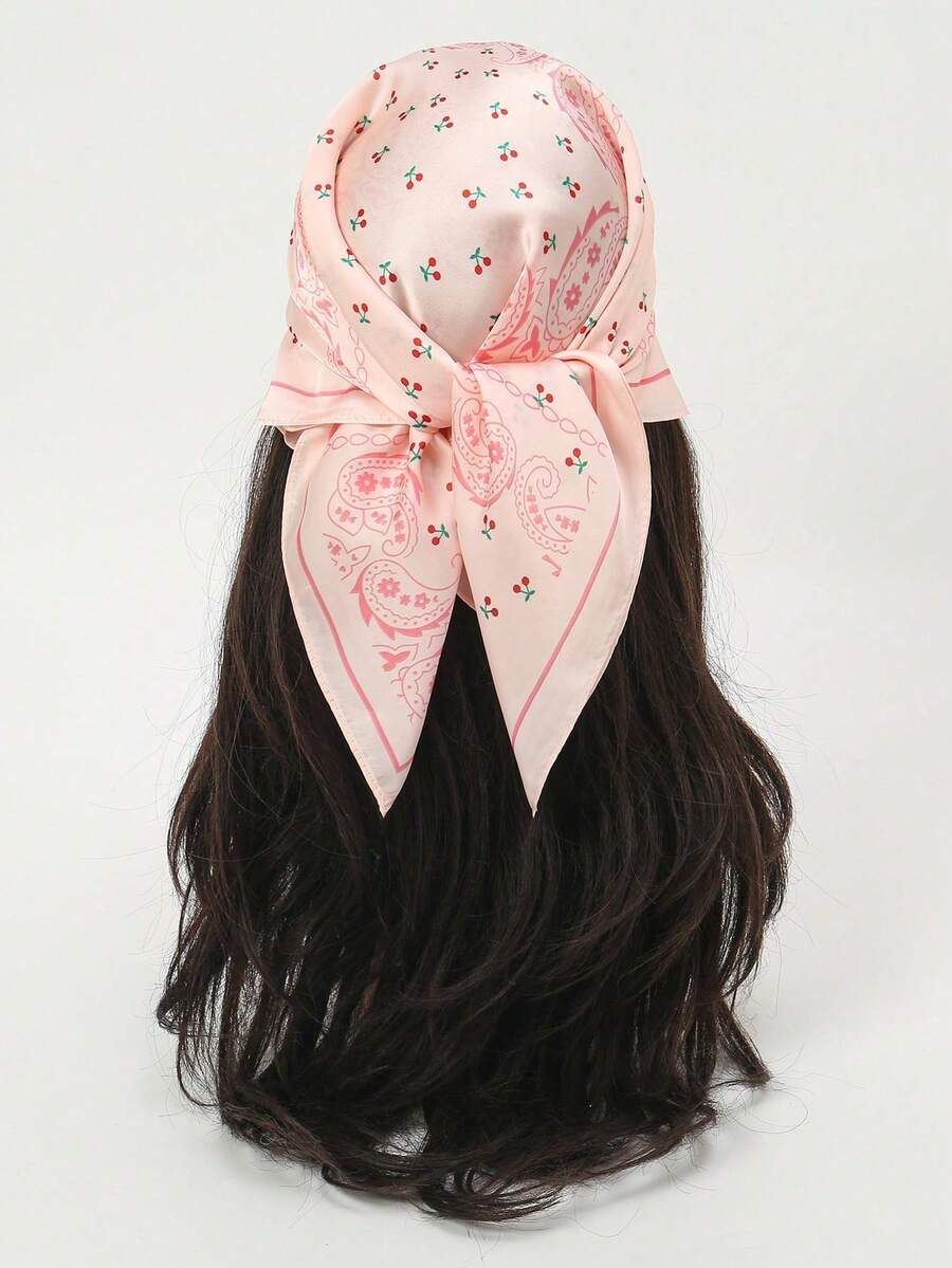 1pc Fashionable & Versatile New Geometric Print Bandana Scarf - Multicolor - View 1