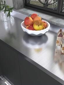 Various Appliance Surface Anti-Rust Protection, Washing Machine/Refrigerator/Elevator Protection, Thick Brushed Silver Metal Protective Film, Silver Stainless Steel Sticker, Self-Adhesive Refrigerator Washing Machine Renovation Waterproof Wallpaper - Silver Brushed - View 7