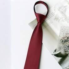 Men's Red Necktie, Pocket Square And Cufflinks Set, Suitable For Business, Party, Wedding Occasions, Also Makes A Great Gift - Color Mixing - View 3