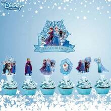 Disney 安娜主题生日派对蛋糕叉，家庭生日派对装饰，圣诞蛋糕DIY装饰 - 多色 - 查看 1