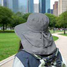 1 chiếc mũ rộng vành mùa hè cho nữ, mũ chống tia UV có thể điều chỉnh, khăn che nắng ngoài trời, mũ xô, tay áo giữ ấm thoáng khí. - Nhiều màu - Xem 10