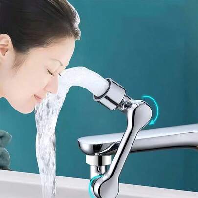 Robinet mecanic cu braț din oțel inoxidabil 304, rotație la 360°, design rezistent la stropire, adaptor multifuncțional - apă potabilă, include instrumente de instalare pentru bucătărie, baie, toaletă, priză multifuncțională | Design modern | Feronerie de înaltă calitate