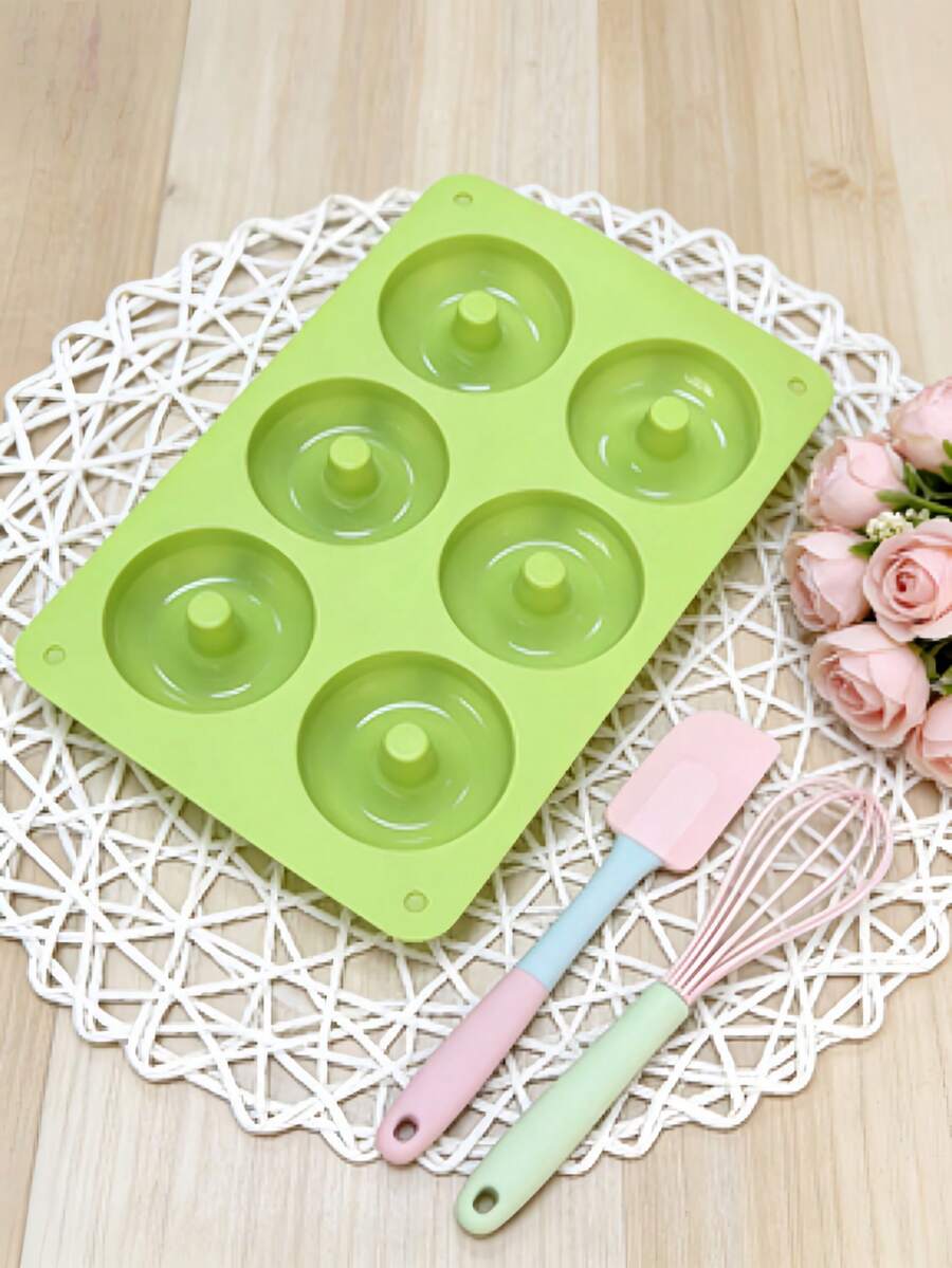 6-Cavity Silicone Donut Mold, Non-Stick Heat Resistant Baking Donut & Cake Maker - Multicolor - View 1