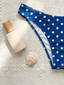 Bộ bikini hai mảnh chấm bi xanh trắng, kiểu dáng thanh lịch, gợi cảm, thích hợp cho mùa xuân/hè, đi biển, nghỉ mát và tiệc tùng. - Nhiều màu - Xem 5