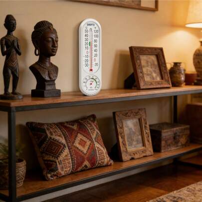 1pc Outdoor/Indoor Thermometer Hygrometer Humidity Meter Thermometers Temperature Humidity Gauge Meter With Celsius/Fahrenheit (℃/℉) For Patio Field Cellar Garden Greenhouse Closet