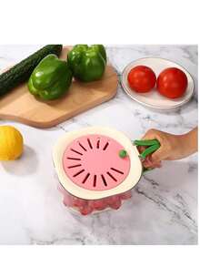 1个旋转滤盆，厨房蔬菜清洗沥水碗，果蔬清洗篮，汤勺，水果沥水器，带手柄和沥水架的小型可折叠滤盆套装，家用迷你套装 - 彩色 - 查看 13