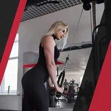 1根三头肌训练绳，推拉绳，手臂肌肉阻力带，拉绳，健美和力量训练器材（单头/双头），健身尼龙拉绳，二头肌，三头肌锻炼，力量训练，男女皆宜，健身房理想之选，运动配件，健身器材，力量训练器材，男士礼物 - 黑色 - 查看 6