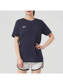 Under Armour 男女通用T恤，2026夏季新款足球训练运动跑步健身透气短袖T恤 25500518-013 - 藏蓝色 - 查看 3