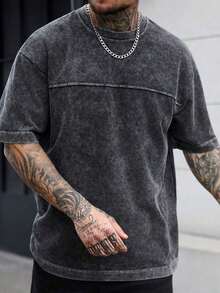 Mens Clothes;Summer TopsManfinity CasualCool Men's Casual Solid Color Crew Neck Short Sleeve T-Shirtsummer OutfitsTrendy Short Sleeve VNPS - Đen 2 - Xem 9