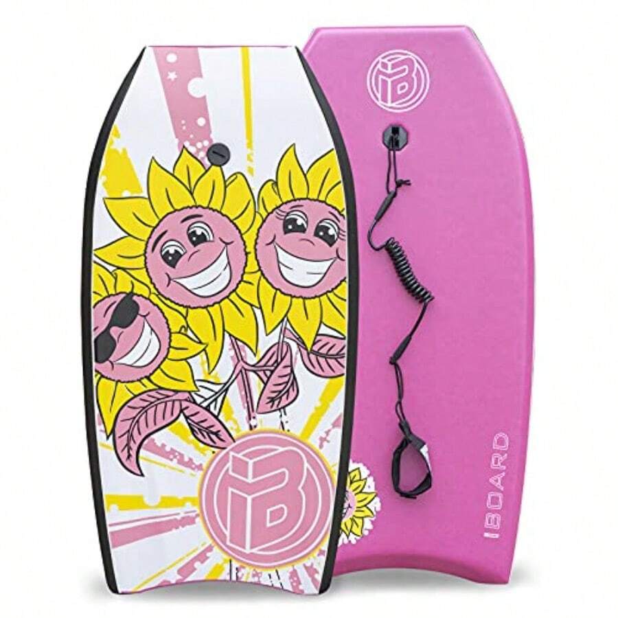 Tabla de bodyboard con correa de muñeca ligera para adultos con núcleo EPS de 33/37/41 pulgadas elegir color - Rosado - Ver 1