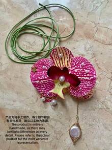 1 chiếc vòng cổ hoa loa kèn thiết kế thủ công, kiểu dáng ôm sát cổ, mặt dây chuyền tua rua đính ngọc trai pha lê, trang trí hoa văn thanh lịch kiểu Pháp, phong cách Bohemian, thích hợp cho tiệc tùng, tiệc chiêu đãi, đám cưới, ngày lễ, hẹn hò và các dịp khác. - Dây chuyền vỏ sò đeo xương đòn - 1 chiếc - Xem 11