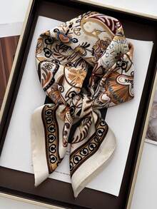 1 st unisex huvudduk, fyrkantigt pannband, sjal, halsduk - Kaki - Visa 6