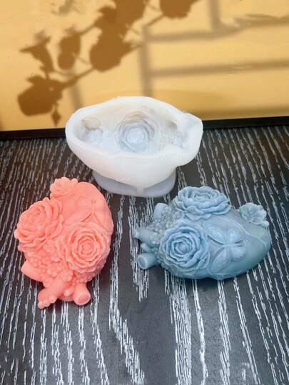 Flower Heart Silicone Mold, Candle, Wax Melts, Plaster Home Decor Silicone Mold
