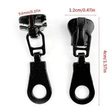 Bộ 20 đầu kéo khóa bằng nhựa, răng khóa 6mm, dùng để sửa khóa kéo cỡ #5 (Màu đen) - A - Xem 5