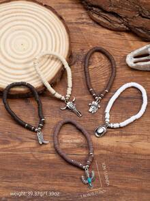 1 Set Western Cowboy Boho Vintage Versatile Exotic Asian Unique Ins Style Layered Bracelets - Multicolor - View 5