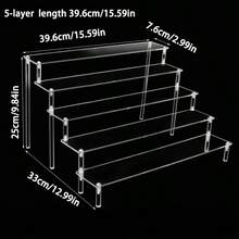 1 1-5 Tier Clear Acrylic Display Stand, Cosmetic Organizer, Perfume Acrylic Stand, Cupcake Stand, Suitable For Food Dessert Display Stand, Cosmetic Supplier Products. Desktop Clear Acrylic Handmade Doll Perfume Cosmetic Cake Accessory Multi-Functional Storage Rack. - Clear - View 14
