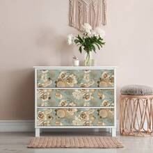 1 Cuộn Giấy Dán Tường Tự Dẹp Họa Tiết Hoa Vàng Cổ Điển, Giấy Dán Tường Hoa Chim Vườn, Thích Hợp Cho Phòng Ngủ, Phòng Khách, Tường Nhấn Điểm, Kích Thước 17,5 Inch x 10 Feet, Giấy Dán Tủ Màu Xanh Bạc Hà Đậm, Giấy Dán Tường Có Thể Tháo Rời, Nhãn Dán Ngăn Kéo - A - Xem 9