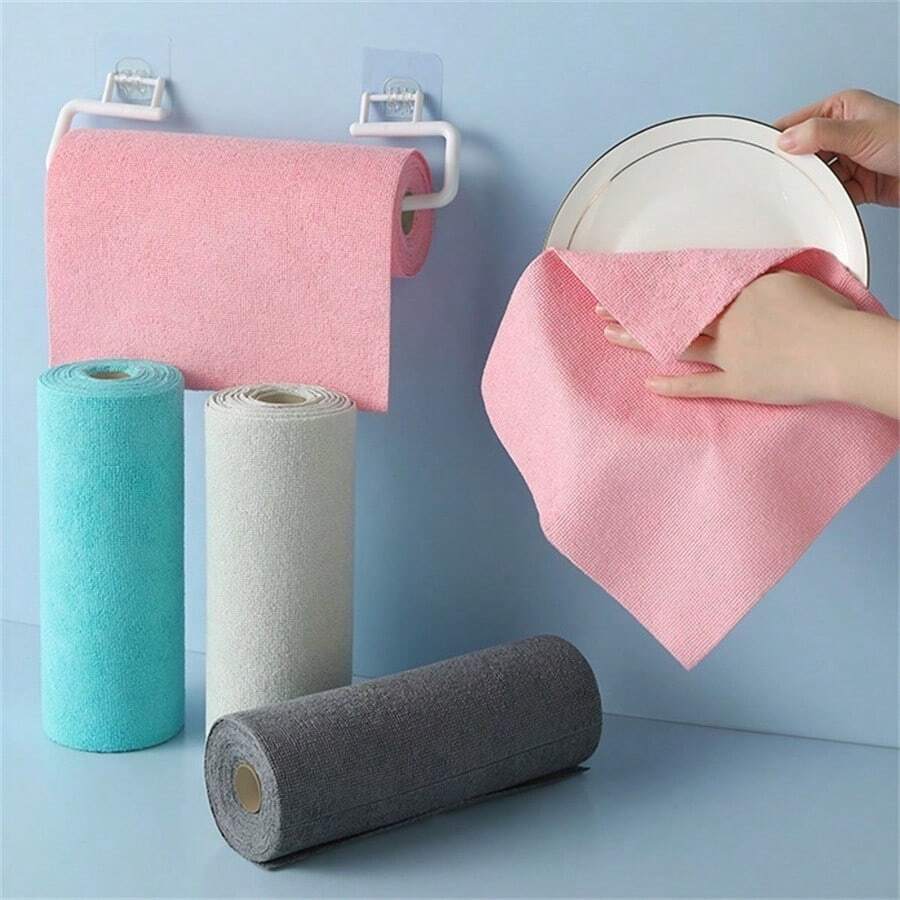 1 Roll (20pcs) Reusable Ultra-Fine Fiber Towels - High Absorbency, 20x20cm, Scratch-Resistant, Machine Washable, Multi-Purpose Towels, Suitable For Home, Kitchen, Dining Room, Bathroom, Room, Car Detailing Cleaning, Kitchen Cleaning Cloth, Bathroom Cleaning Cloth, Stove Cleaning Cloth, Car Cleaning Cloth, Kitchen Supplies, Bathroom Supplies, Car Supplies, Cleaning Supplies, Women's Gifts - Hand-torn Rag - View 1
