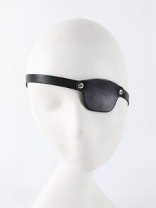 中世纪文艺复兴海盗眼罩 PU 皮革眼罩 斜视矫正单眼罩 万圣节角色扮演服装 - A - 查看 5