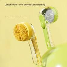 宠物淋浴喷头，硅胶狗狗洗澡按摩磨砂刷，挤压式液体洗发梳理清洁刷 - 彩色 - 查看 3