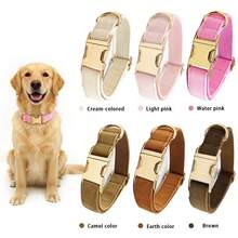 1 Stück Samt Hundehalsband mit Schnellverschluss, weiches, bequemes, verstellbares Haustier Halsband geeignet für kleine/mittlere/große Hunde, modernes minimalistisches Design, süßes Accessoire, intensive Farben, vintage einzigartig, Jahrestag, Geburtstag, Weihnachtsgeschenk - Braun - Übersicht 3