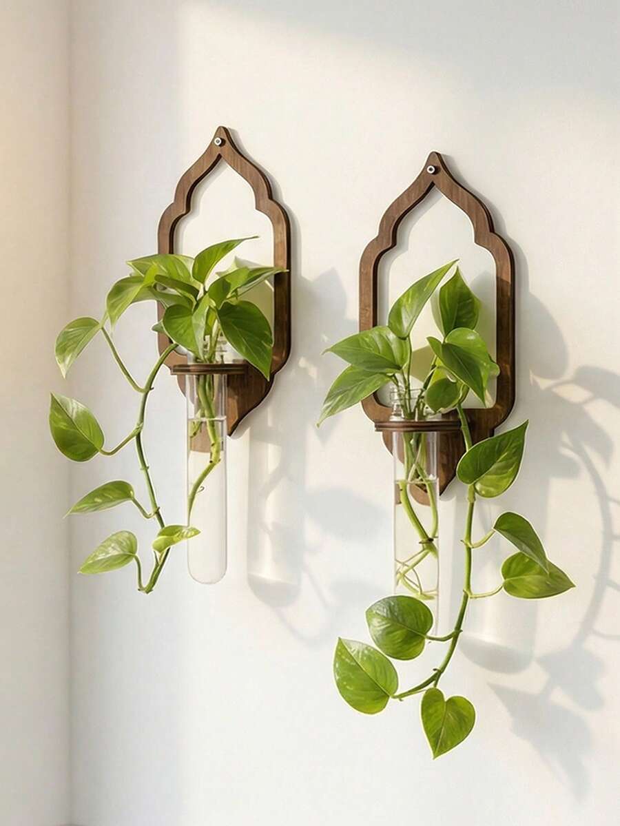 1个波西米亚风格悬挂式植物架，乡村家居装饰，室内悬挂式花园，复古壁挂花瓶，植物展示架，适用于客厅、卧室、办公室，波西米亚风家居装饰，室内园艺装饰，自然风家居装饰，壁挂式，现代农舍风格装饰，植物展示架，室内园艺，现代家居优雅装饰，乔迁礼物，植物展示，墙面艺术装饰
