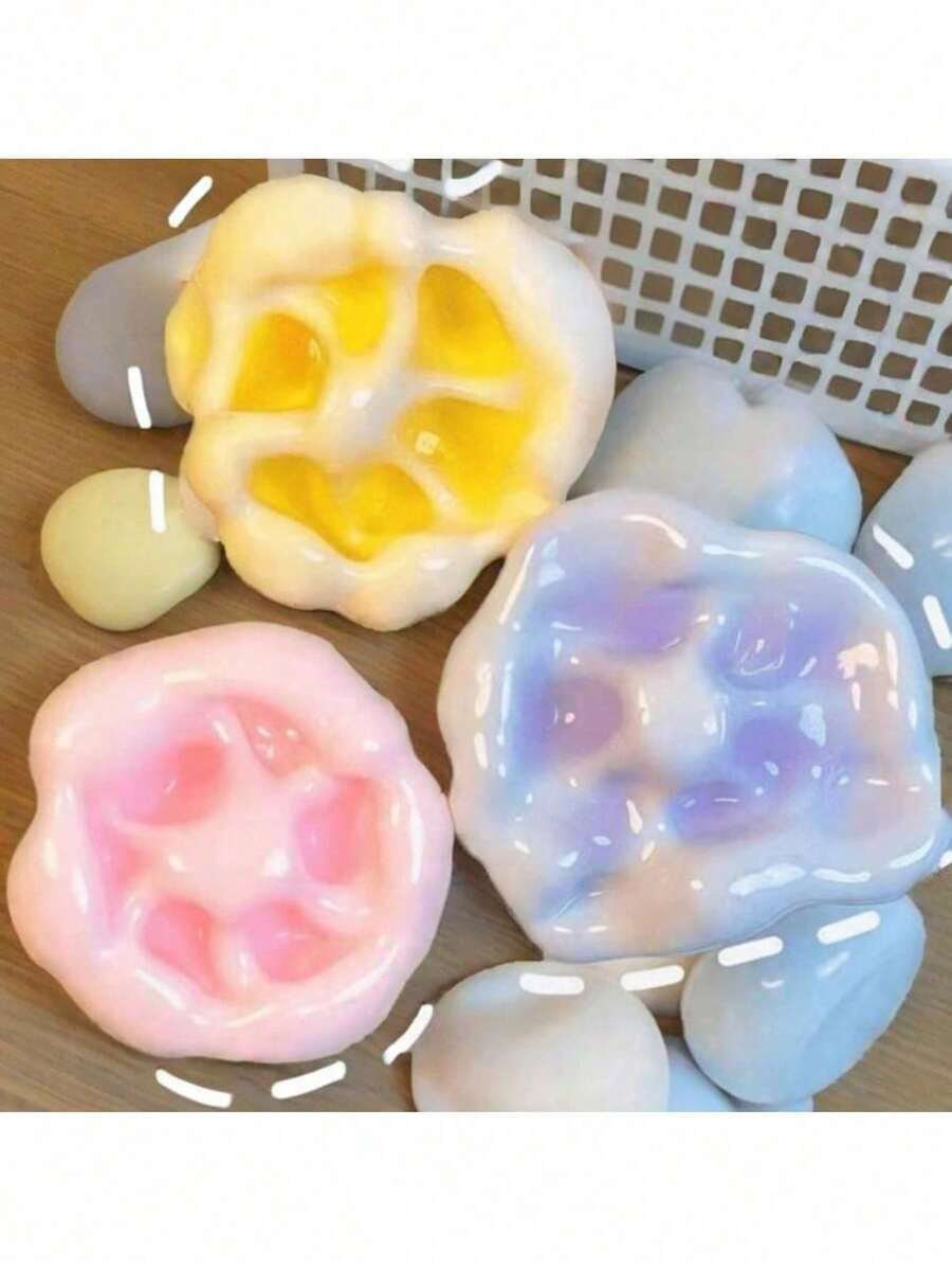 Soft Mochi Stress Relief Toy, Squeeze Experience With Thin Ice Skin, Plastic Mochi Texture, Ideal Gift For Office, Party, April Fool's Day (No Needles Required) - Màu xanh lam - Xem 1